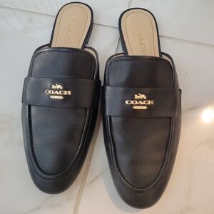 Coach Black Leather Men's Slip-On Loafers